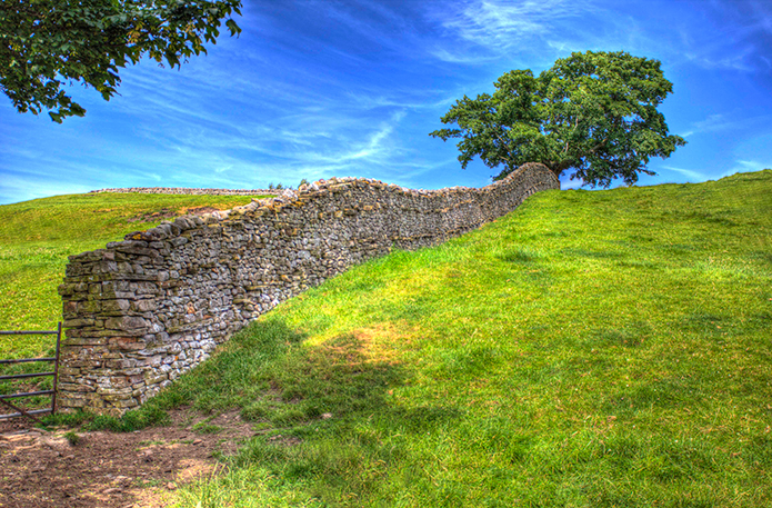 dry stone wall lane Derbyshire