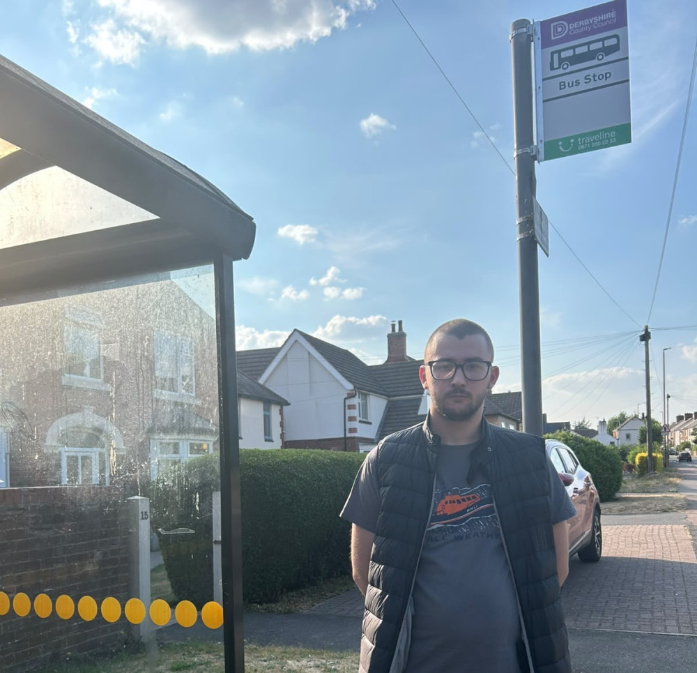 rural bus stop Derbyshire village